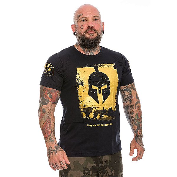 Camiseta Masculina Si vis Pacem Para Bellum Gold Line Team Six Brasil