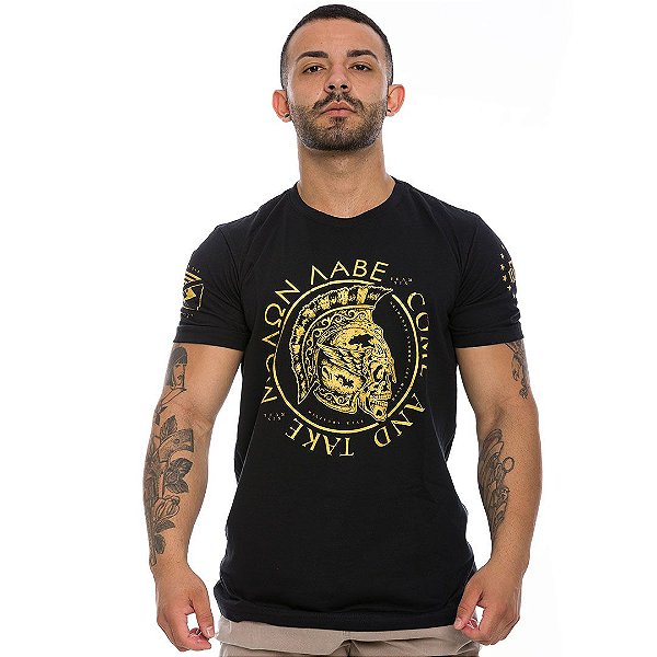 Camiseta Masculina Molon Labe Come and Take Gold Line Team Six Brasil