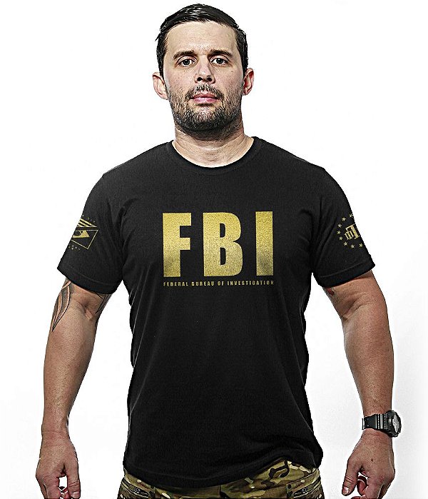 Camiseta FBI Federal Bureal Of Investigation Gold Line