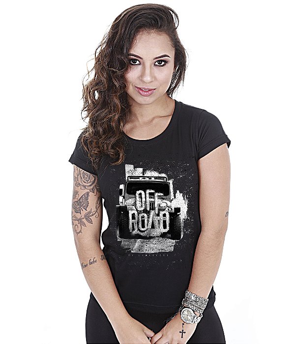 Camiseta Off Road Baby Look Feminina Sem Limites Team Six Brasil