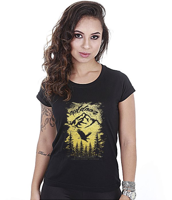 Camiseta Outdoor Baby Look Feminina Free Born Team Six Brasil