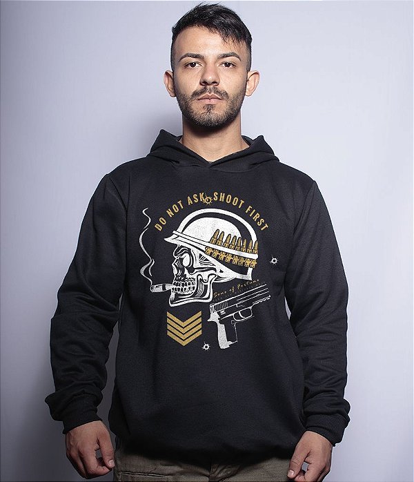 Casaco Militar Com Capuz Do Not Ask Shoot First Team Six Brasil