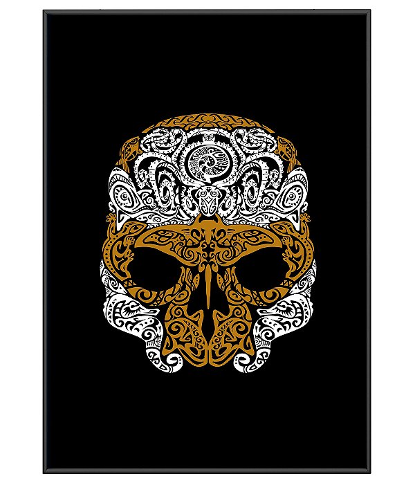 Poster Minimalista Outdoor Golden Skull