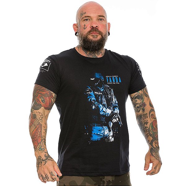 Camiseta Masculina Debaixo Daquela Farda Existe Uma Vida Team Six Brasil