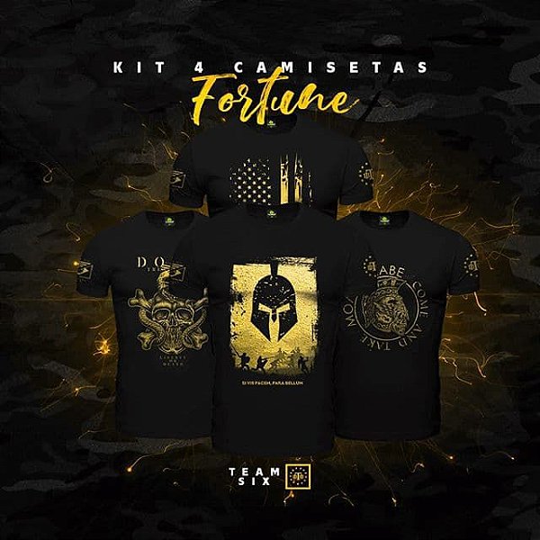 Kit 4 Camisetas Masculinas Soldiers Of Fortune Team Six