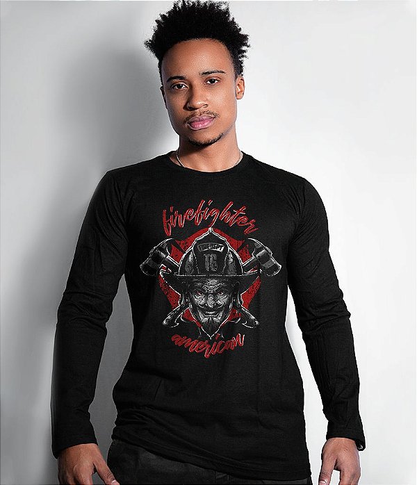 Camiseta Manga Longa American Firefighter Masculina Team Six Brasil