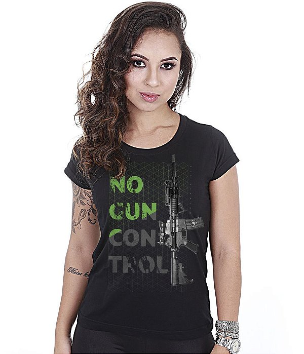 Camiseta Baby Look Feminina Squad T6 Magnata No Gun Control Team Six Brasil
