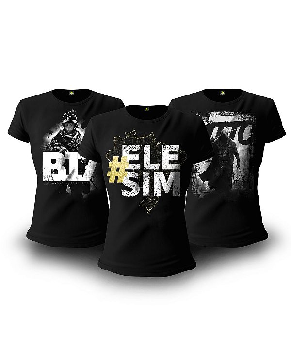 Kit Opressor 03 Camisetas Baby Look Feminina Bolsonaro Team Six