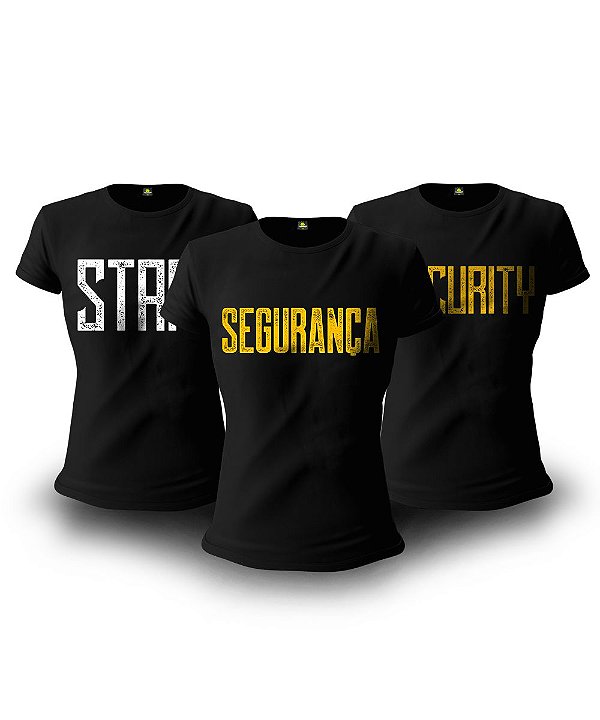 Kit Segurança 3 Camisetas Baby Look Feminina Team Six Brasil