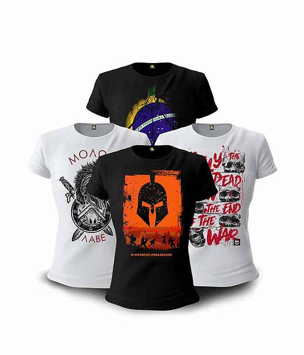 Kit Parabellum 04 Camisetas Baby Look Feminina