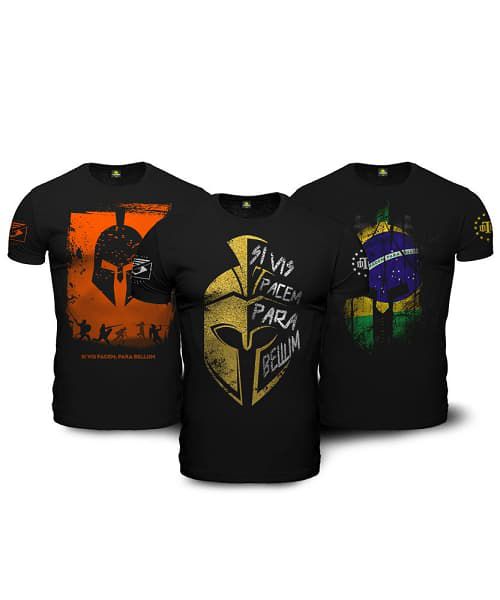 Kit 3 Camisetas Masculinas Si Vis Pacem Team Six Brasil