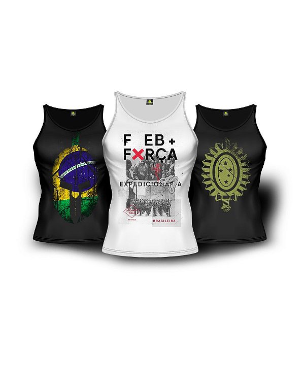 Kit 3 Camisetas Regata Patriotas Masculina Team Six Brasil