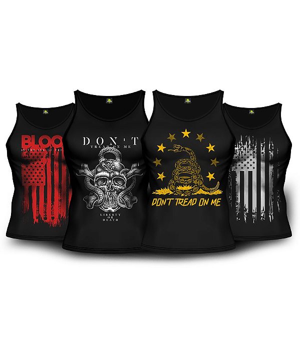 Kit 4 Camisetas Regata Don't Tread On Me Masculina Team Six Brasil