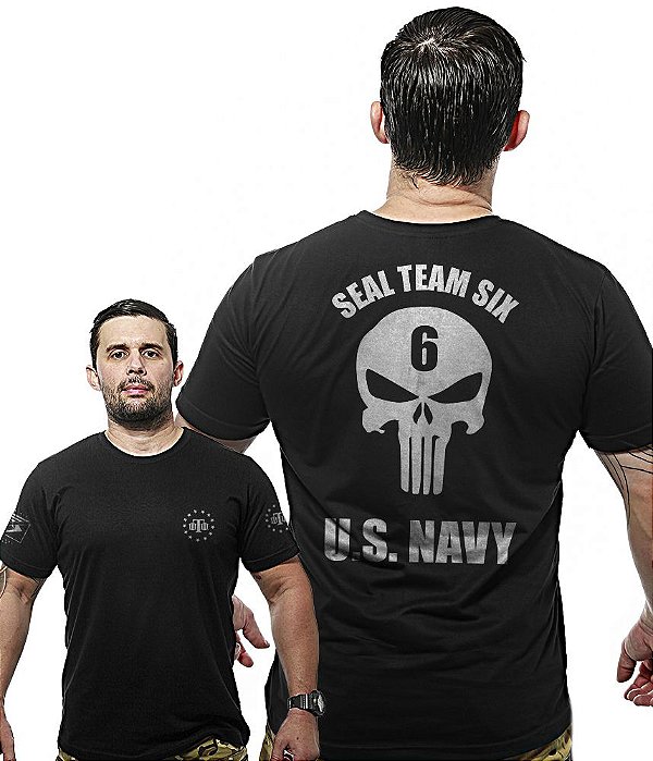 Camiseta Masculina Wide Back Punisher Seal US Navy Team Six Brasil