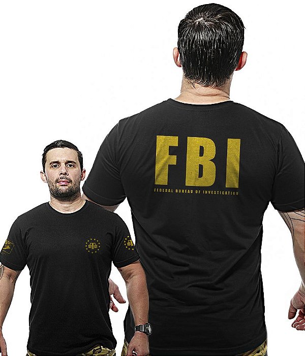 Camiseta Masculina Wide Back FBI Federal Bureal Of Investigation Team Six Brasil