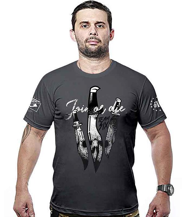 Camiseta Masculina Concept Line Tactical Knife Join Or Die Hurricane Team Six Brasil