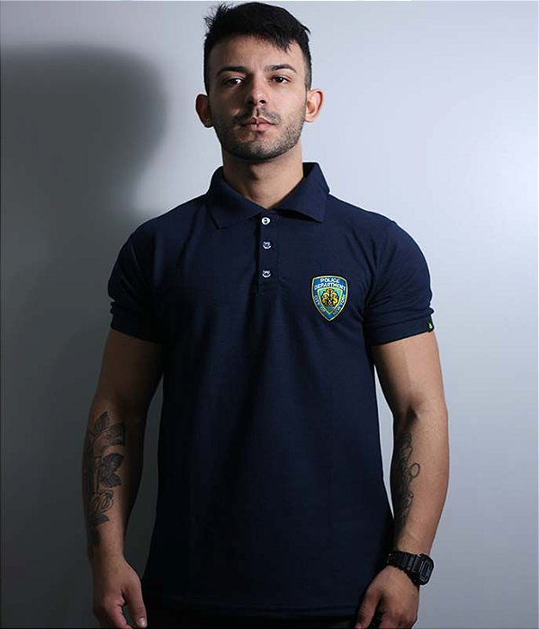 Camiseta Gola Polo Masculina Police NYPD Bordada Team Six