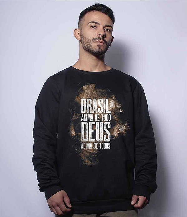 Casaco Básico de Moletom Brasil Acima de Tudo Deus Acima de Todos Team Six Brasil