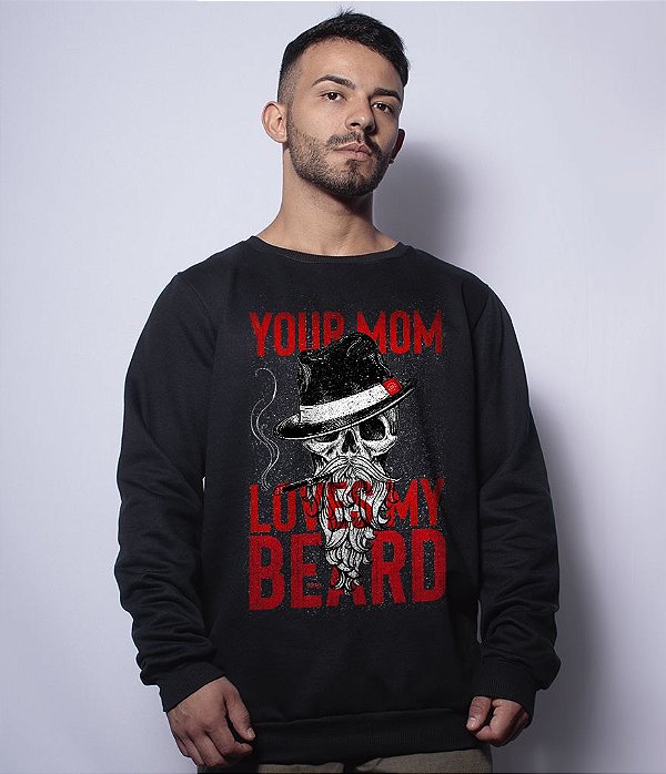 Casaco Básico de Moletom Instrutor Fritz Your Mom Loves My Beard Team Six Brasil
