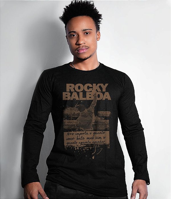 Camiseta Manga Longa Rocky Balboa Masculina Team Six Brasil