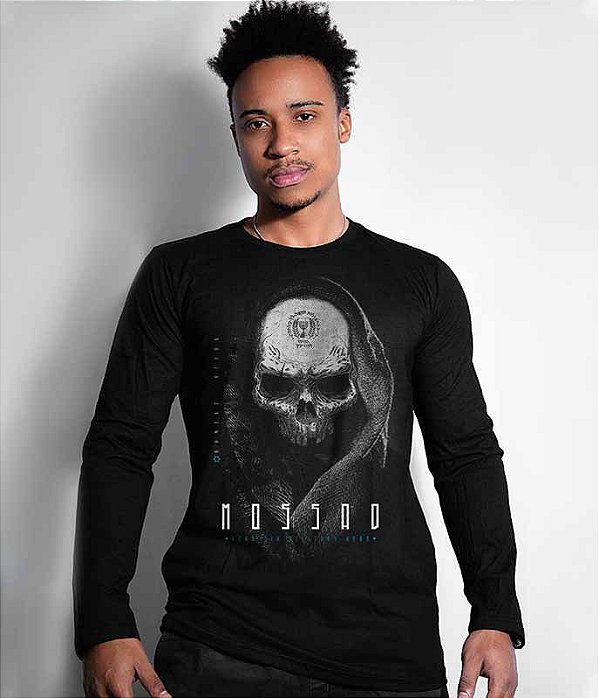 Camiseta Manga Longa Mossad Serviço Secreto Israelense Masculina Team Six Brasil
