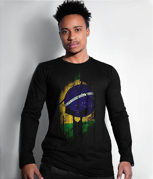 Camiseta Manga Longa Si Vis Pacem Para Bellum Brasil Masculina Team Six Brasil