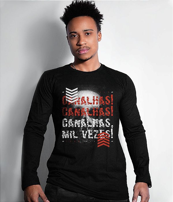 Camiseta Manga Longa Canalhas Canalhas