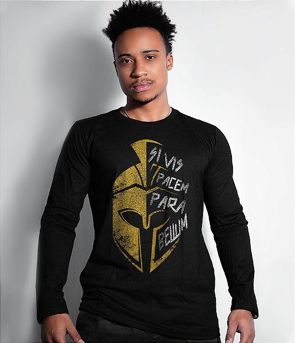 Camiseta Manga Longa Si Vis Pacem Para Bellum Sparta Masculina Team Six Brasil