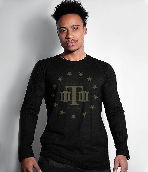 Camiseta Manga Longa Tactical Hurricane Masculina Team Six Brasil