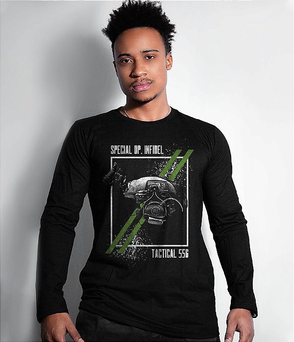 Camiseta Manga Longa Magnata 556 Infidel Masculina Team Six Brasil