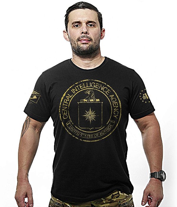 Camiseta Masculina Central Intelligence Agency Gold Line Team Six Brasil