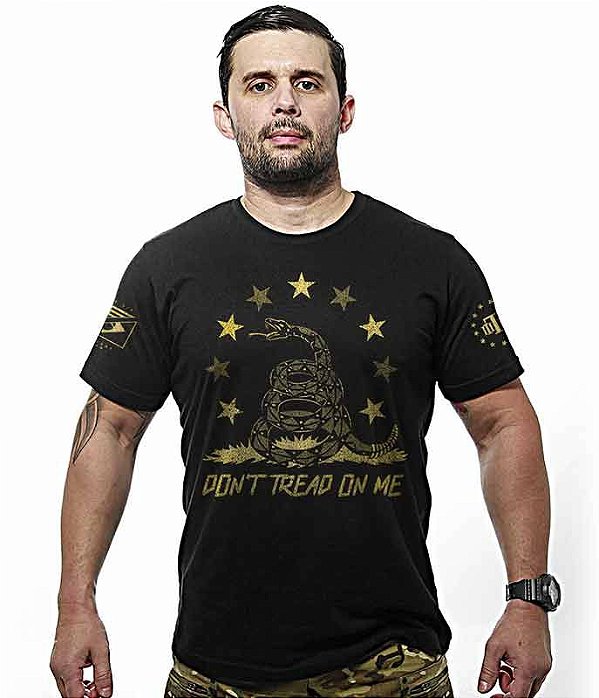 Camiseta Masculina Don't Tread On Me Snake Gold Line Team Six Brasil