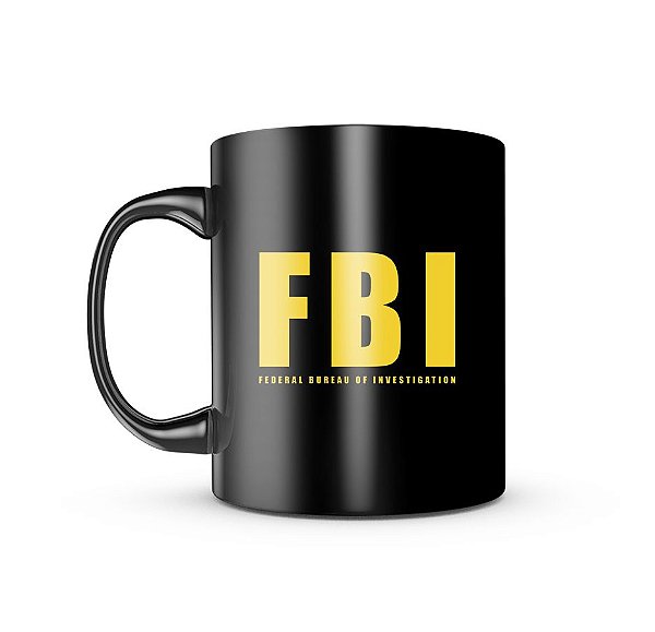 Caneca de Porcelana Dark Militar FBI Federal Bureal Of Investigation Team Six Brasil