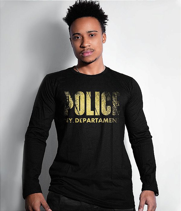 Camiseta Manga Longa Police NY Department Gold Line Masculina Team Six Brasil