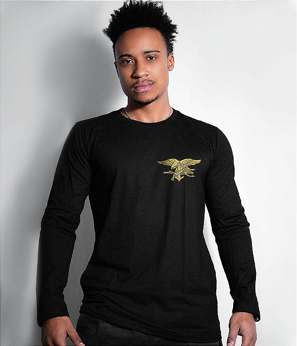 Camiseta Manga Longa original Navy Seals Gold Line Masculina Team Six Brasil
