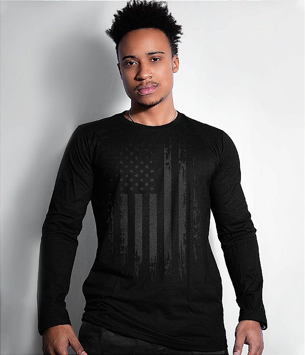 Camiseta Manga Longa EUA Defense Dark Line Masculina Team Six Brasil