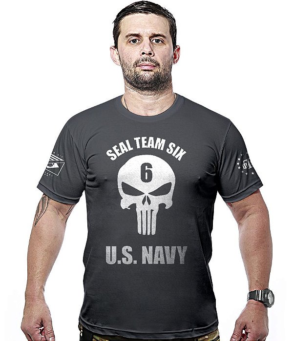 Camiseta Masculina Punisher Seal US Navy Hurricane Line Team Six Brasil