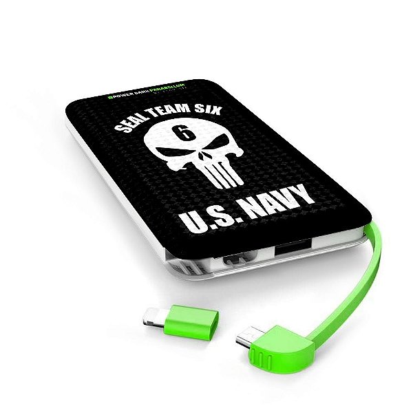 Carregador Portátil Power Bank Parabellum Punisher US Navy Seal Team Six Brasil