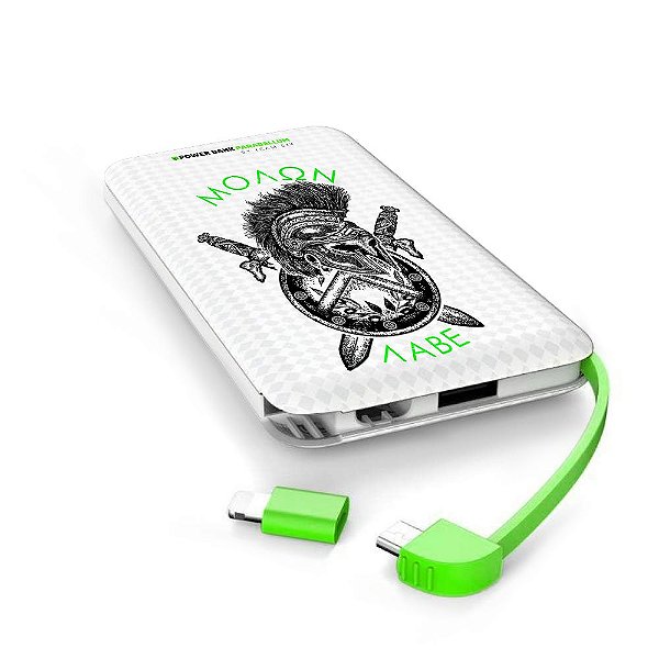 Carregador Portátil Power Bank Parabellum Molon Labe Sparta Team Six Brasil