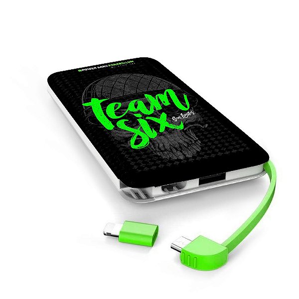 Carregador Portátil Power Bank Parabellum Team Six Brasil