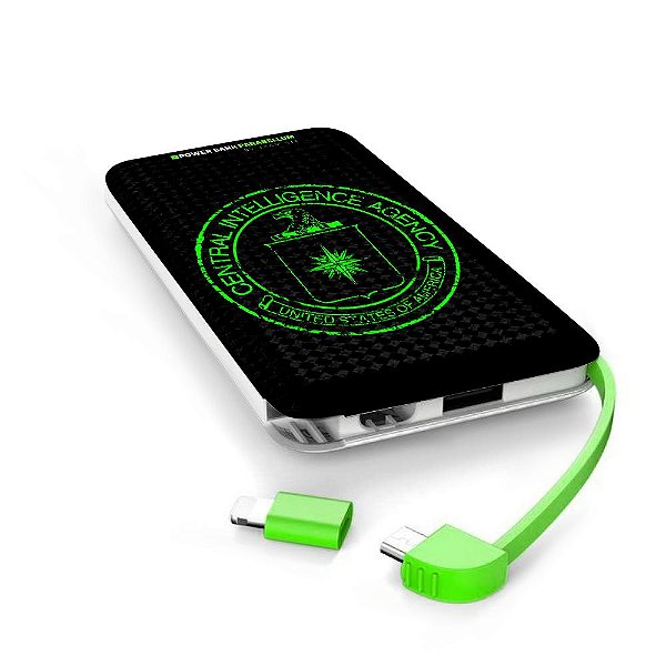 Carregador Portátil Power Bank Parabellum Central Intelligence Agency Team Six Brasil