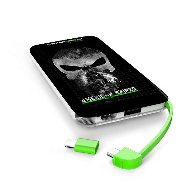 Carregador Portátil Power Bank Parabellum GUFZ6 American Sniper Team Six Brasil