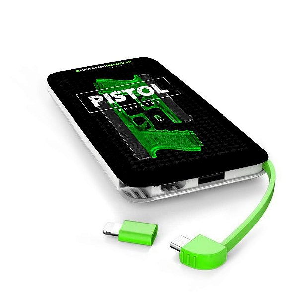 Carregador Portátil Power Bank Parabellum GUFZ6 Glock Pistol Operator Team Six Brasil