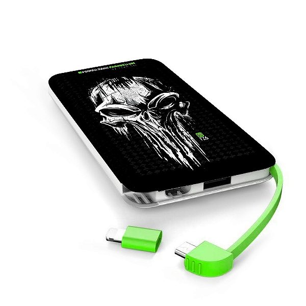 Carregador Portátil Power Bank Parabellum GUFZ6 Punisher Skull Team Six Brasil