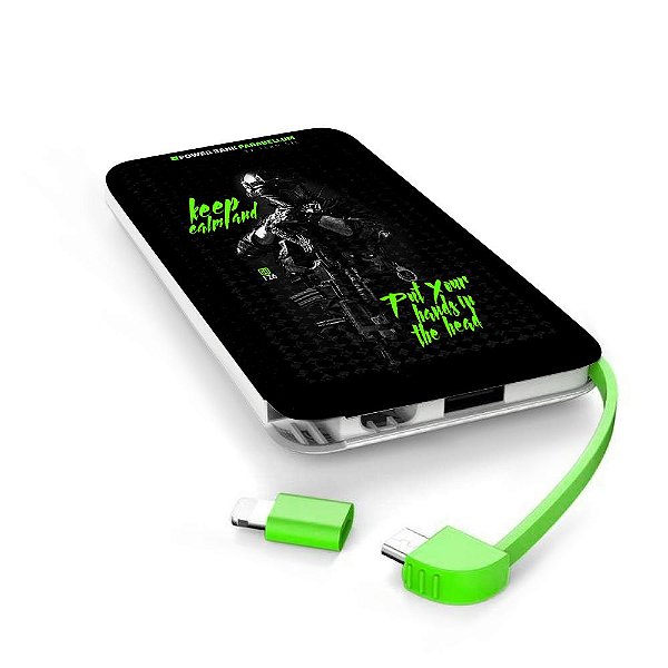 Carregador Portátil Power Bank Parabellum Keep Calm and Put Your Hands In The Head Team Six Brasil