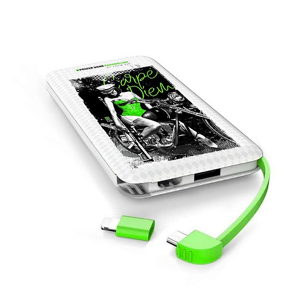 Carregador Portátil Power Bank Parabellum GUFZ6 White Carpe Diem Team Six Brasil