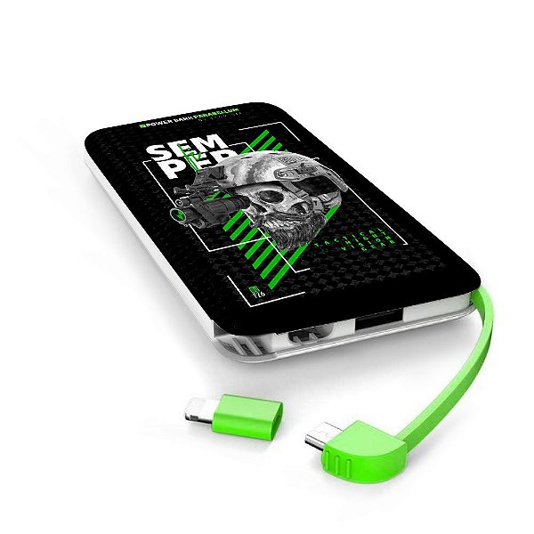 Carregador Portátil Power Bank Parabellum GUFZ6 Semper Fi Team Six Brasil