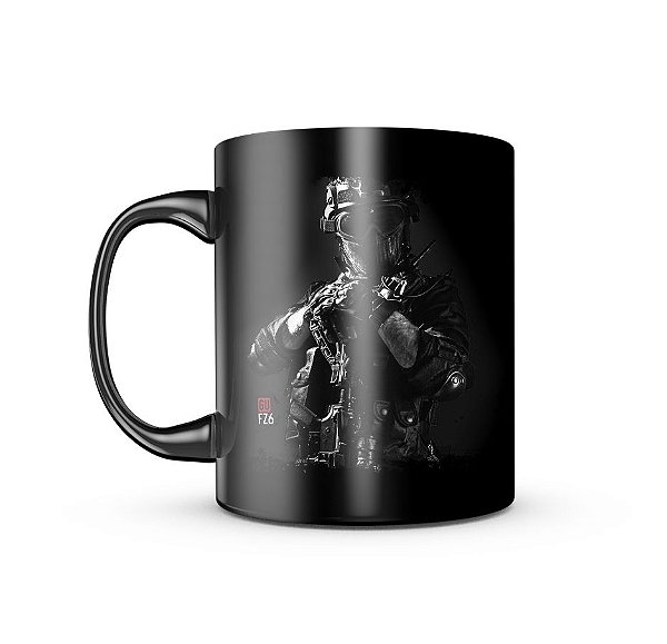 Caneca de Porcelana Dark GUFZ6 Keep Calm And Put Your Hand In The Head Team Six Brasil