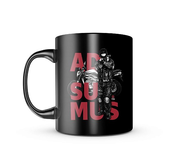 Caneca de Porcelana Dark GUFZ6 Adsumus Polícia Team Six Brasil