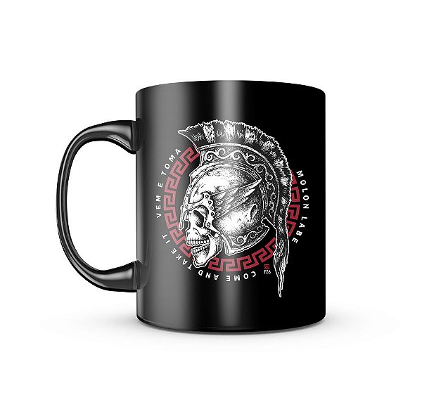 Caneca de Porcelana Dark GUFZ6 Molon Labe Come And Take It Team Six Brasil